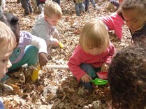 Preschool kids in the outdoor classroom